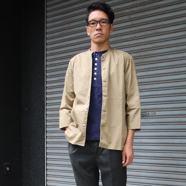 画像6: 【RE PRICE/価格改定】度詰ワッフル1コンチョボタンヘンリーネック7分袖カットソー【MADE IN JAPAN】『日本製』/ Upscape Audience