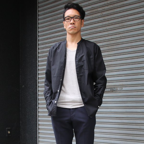 画像13: タイプライターVネックバンドカラー L/S シャツ【MADE IN JAPAN】『日本製』/ Upscape Audience