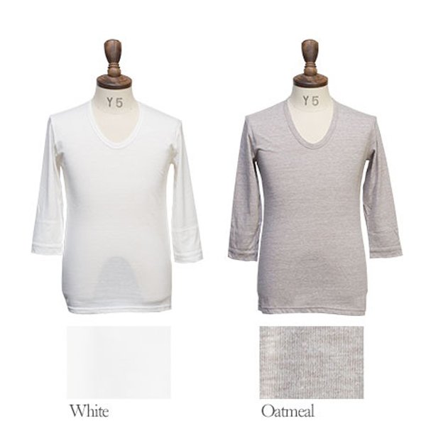 画像11: 【RE PRICE / 価格改定】ガラガラ紡Uネック7分袖カットソー【MADE IN JAPAN】『日本製』/ Upscape Audience