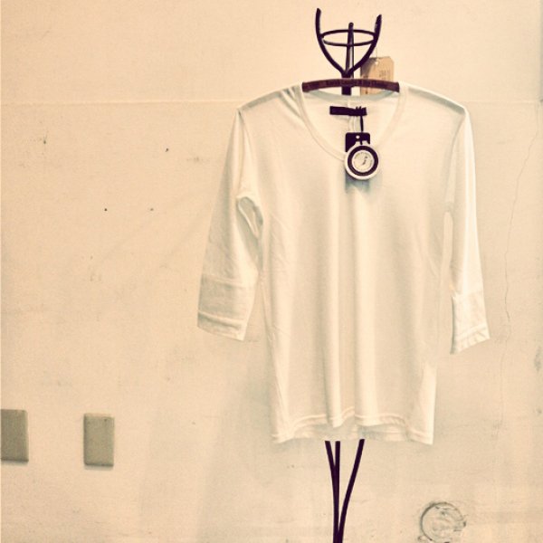 画像8: 【RE PRICE / 価格改定】ガラガラ紡Vネック7分袖カットソー【MADE IN JAPAN】『日本製』/ Upscape Audience