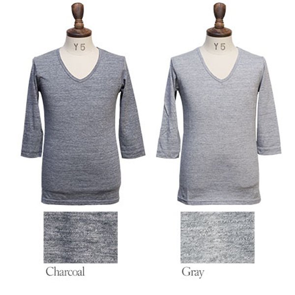 画像12: 【RE PRICE / 価格改定】ガラガラ紡Vネック7分袖カットソー【MADE IN JAPAN】『日本製』/ Upscape Audience