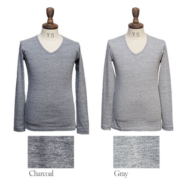 画像14: 【RE PRICE / 価格改定】ガラガラ紡Vネック長袖カットソー【MADE IN JAPAN】『日本製』/ Upscape Audience