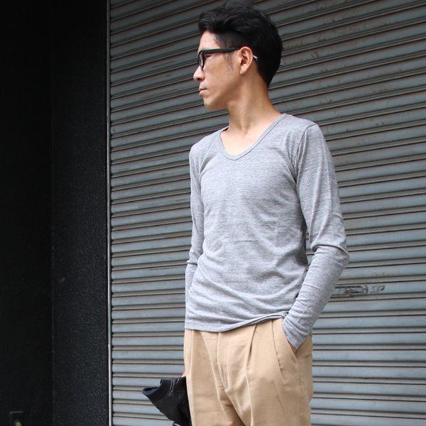 画像8: 【RE PRICE / 価格改定】ガラガラ紡Vネック長袖カットソー【MADE IN JAPAN】『日本製』/ Upscape Audience