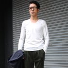 More photos2: 【RE PRICE/価格改定】ガラガラ紡Uネック長袖カットソー【MADE IN JAPAN】『日本製』/ Upscape Audience