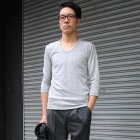 More photos3: 【RE PRICE/価格改定】ガラガラ紡Uネック7分袖カットソー【MADE IN JAPAN】『日本製』/ Upscape Audience