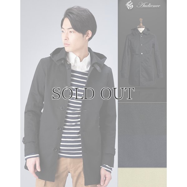 画像6: 高密度サテンストレッチフード付きステンカラーコート 【送料無料】 / Audience
