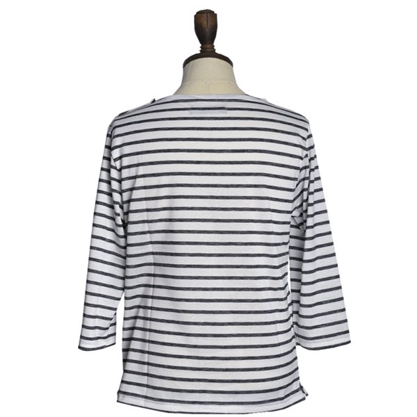 画像10: 【RE PRICE / 価格改定】セーグルボーダーシルケットボートネック3ボタン7分袖カットソー【MADE IN JAPAN】『日本製』/ Upscape Audience