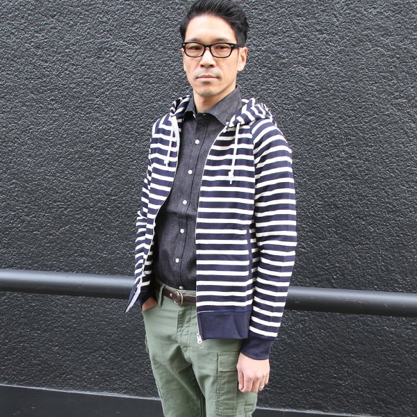 画像12: 【RE PRICE / 価格改定】BSQボーダー長袖ジップパーカー【MADE IN JAPAN】『日本製』/ Upscape Audience