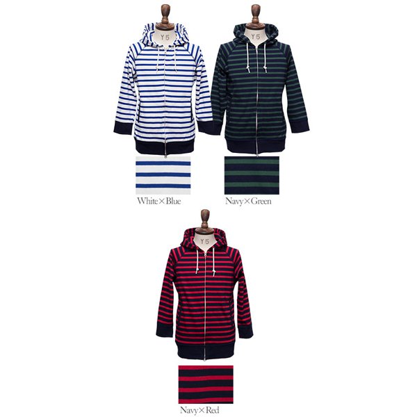 画像11: 【RE PRICE / 価格改定】BSQボーダー7分袖ジップパーカー【MADE IN JAPAN】『日本製』/ Upscape Audience