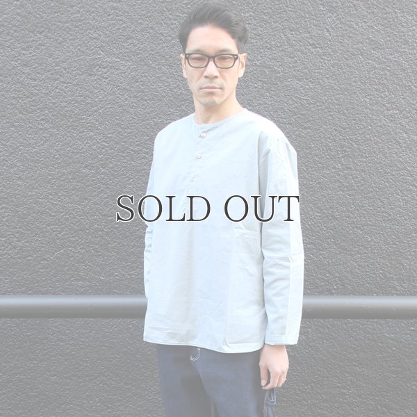 画像10: コットンギャバジンノーカラーP/O コンチョ釦L/SシャツTEE【MADE IN JAPAN】『日本製』/ Upscape Audience