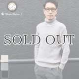 リブ×アゼ編みタートルネックコットンニット【MADE IN JAPAN】『日本製』/ Upscape Audience