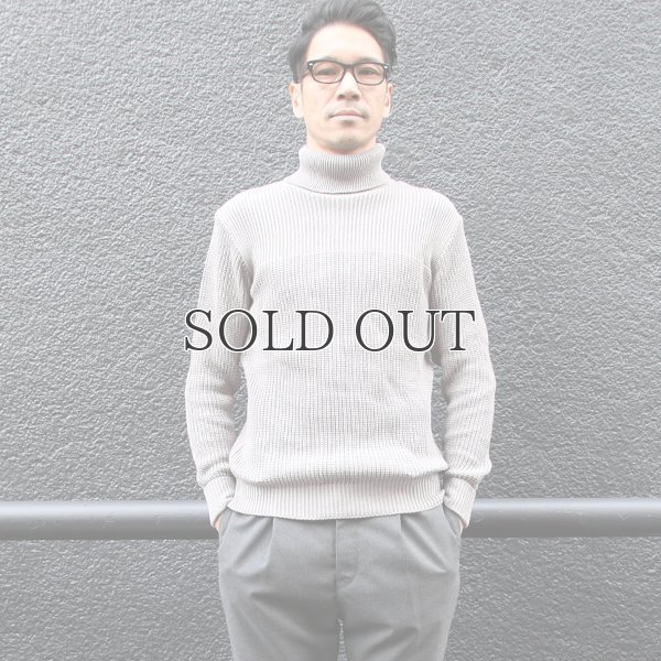 画像3: リブ×アゼ編みタートルネックコットンニット【MADE IN JAPAN】『日本製』/ Upscape Audience
