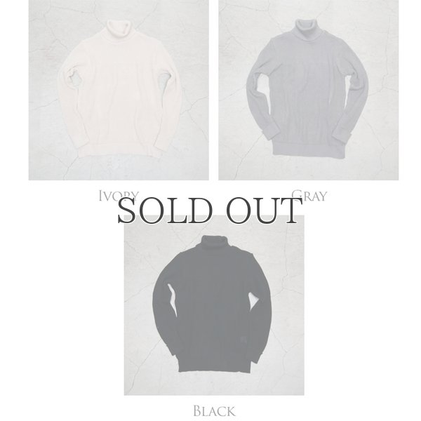 画像7: リブ×アゼ編みタートルネックコットンニット【MADE IN JAPAN】『日本製』/ Upscape Audience