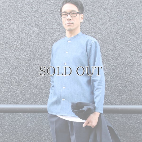 画像15: 麻混デニムマオカラー９分袖 ライト_Jacket【MADE IN JAPAN】『日本製』/ Upscape Audience