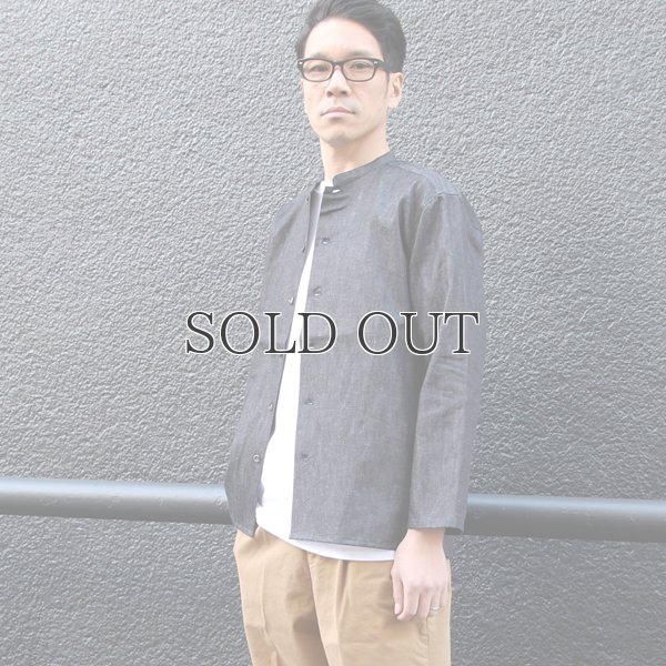 画像14: 麻混デニムマオカラー９分袖 ライト_Jacket【MADE IN JAPAN】『日本製』/ Upscape Audience