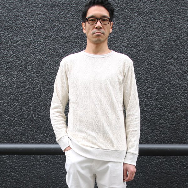 画像11: 【RE PRICE/価格改定】ケーブルクルーネック長袖ニットソー【MADE IN JAPAN】『日本製』/ Upscape Audience