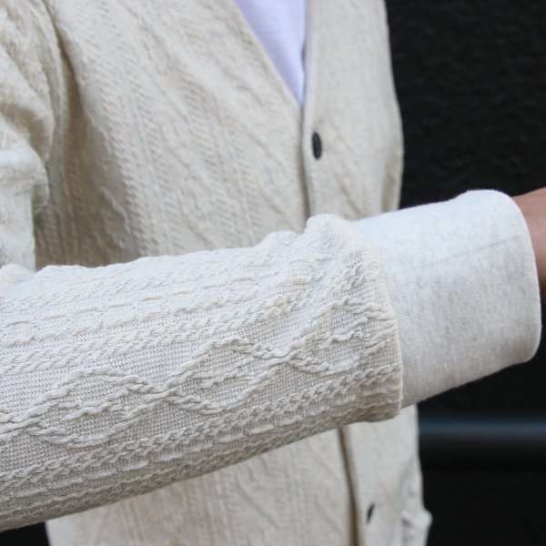 画像13: ケーブル セットインスリーブ モックVネック ニットソー カーディガン【MADE IN JAPAN】『日本製』/ Upscape Audience