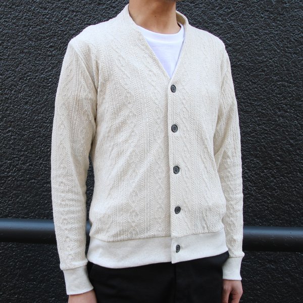 画像11: ケーブル セットインスリーブ モックVネック ニットソー カーディガン【MADE IN JAPAN】『日本製』/ Upscape Audience