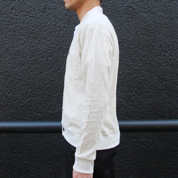 画像9: ケーブル セットインスリーブ モックVネック ニットソー カーディガン【MADE IN JAPAN】『日本製』/ Upscape Audience