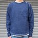 画像9: 本藍染裏毛 サドルショルダー 胸ポケ付 ヘムラウンド L/S スウェット【MADE IN TOKYO】『東京製』/ Upscape Audience