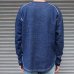 画像12: 本藍染裏毛 サドルショルダー 胸ポケ付 ヘムラウンド L/S スウェット【MADE IN TOKYO】『東京製』/ Upscape Audience