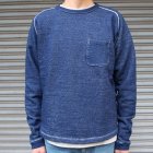 More photos1: 本藍染裏毛 サドルショルダー 胸ポケ付 ヘムラウンド L/S スウェット【MADE IN TOKYO】『東京製』/ Upscape Audience