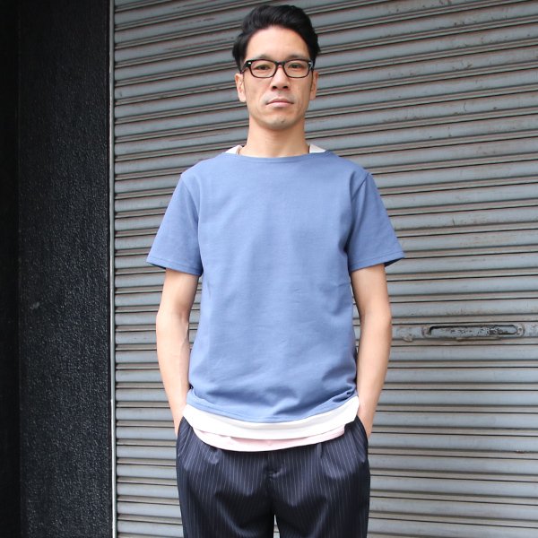 画像18: 【RE PRICE/価格改定】Basque 10オンス ( バスク天竺 )無地＆ボーダーボートネックレイヤード半袖カットソー【MADE IN JAPAN】『日本製』/ Upscape Audience