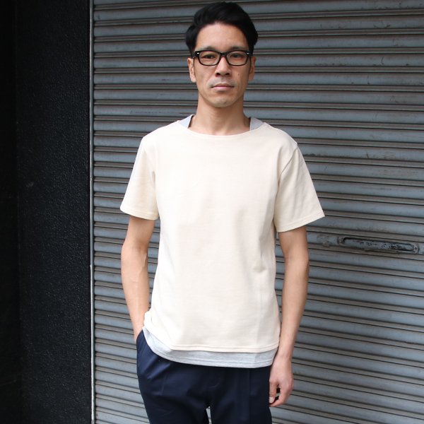 画像21: 【RE PRICE/価格改定】Basque 10オンス ( バスク天竺 )無地＆ボーダーボートネックレイヤード半袖カットソー【MADE IN JAPAN】『日本製』/ Upscape Audience