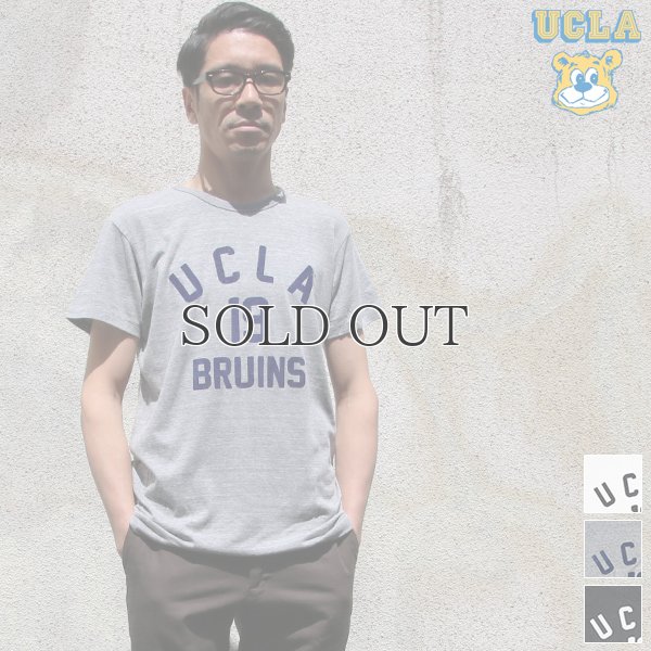 画像1: UCLA"UCLA 19 BRUINS"三素材混カレッジプリント半袖クルーネックTシャツ / Audience