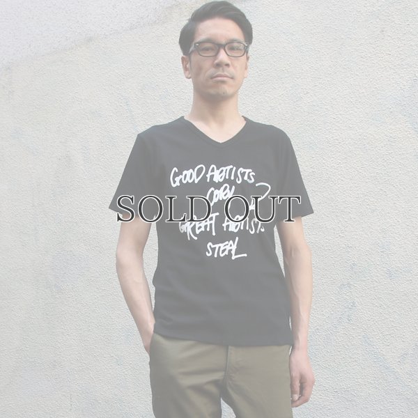 画像11: ラフィー天竺"GOOD ARTISTS..."プリントポケット付きVネックT【MADE IN JAPAN】『日本製』/ Upscape Audience