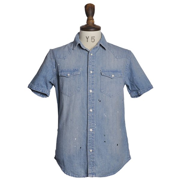 画像13: 【RE PRICE / 価格改定】ヴィンテージウォッシュ半袖デニムウェスタンシャツ / Audience