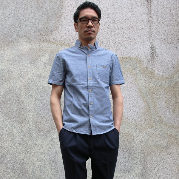 画像17: 【RE PRICE / 価格改定】ダンガリースタンドボタンダウンカラー半袖シャツ / Audience x GUNG HO