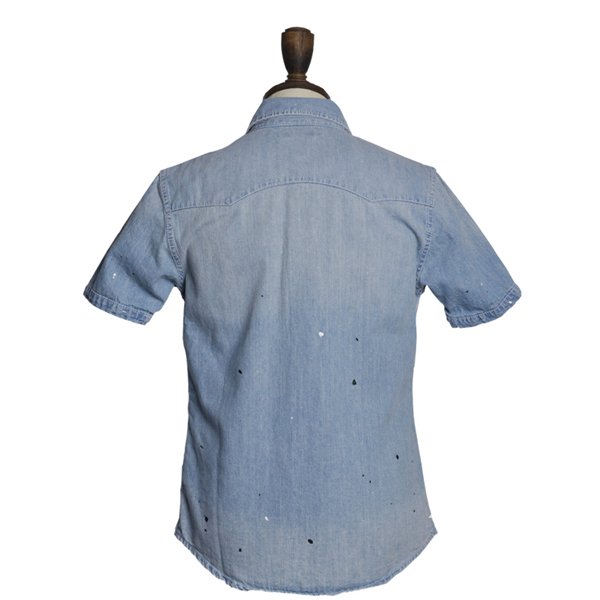 画像14: 【RE PRICE / 価格改定】ヴィンテージウォッシュ半袖デニムウェスタンシャツ / Audience