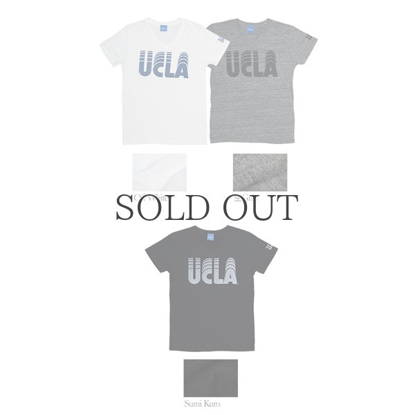 画像3:  UCLA"UCLA"ロゴ三素材混カレッジプリント半袖VネックTシャツ / Audience