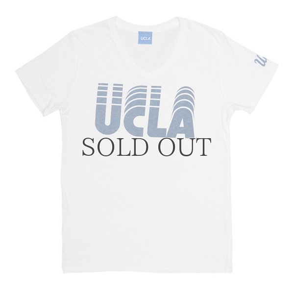 画像4:  UCLA"UCLA"ロゴ三素材混カレッジプリント半袖VネックTシャツ / Audience