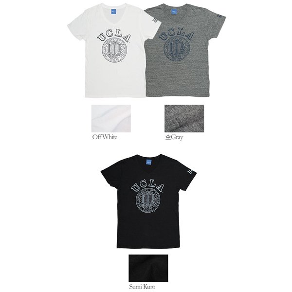 画像11: 【RE PRICE / 価格改定】 UCLA"UCLA"大学ロゴ三素材混カレッジプリント半袖VネックTシャツ / Audience
