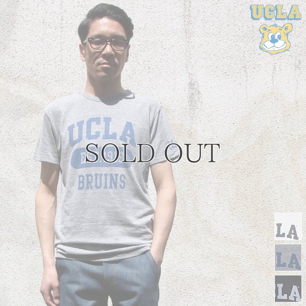 画像1: UCLA"UCLA EST.1919 BRUINS"三素材混カレッジプリント半袖クルーネックTシャツ / Audience