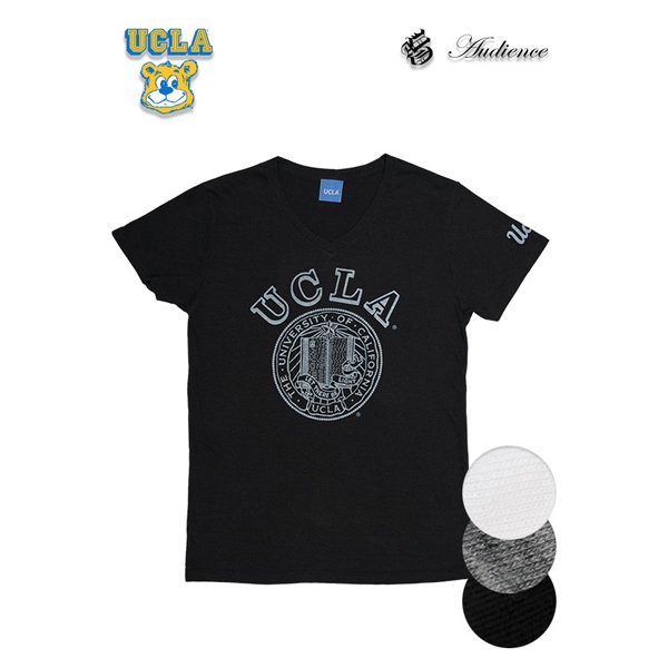 画像14: 【RE PRICE / 価格改定】 UCLA"UCLA"大学ロゴ三素材混カレッジプリント半袖VネックTシャツ / Audience