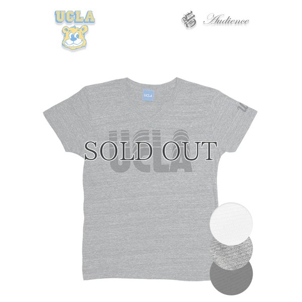画像6:  UCLA"UCLA"ロゴ三素材混カレッジプリント半袖VネックTシャツ / Audience