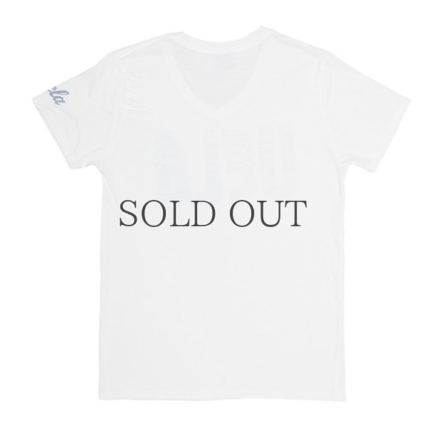 画像5:  UCLA"UCLA"ロゴ三素材混カレッジプリント半袖VネックTシャツ / Audience