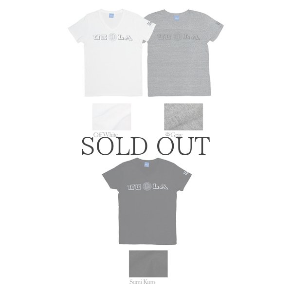 画像8:  UCLA"UCLA"ロゴ三素材混カレッジプリント半袖VネックTシャツ / Audience