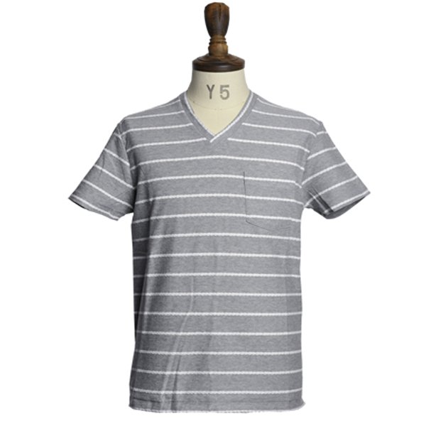 画像8: 【RE PRICE / 価格改定】ロープボーダーポケット付きVネックカットソー 【MADE IN JAPAN】 / Upscape Audience