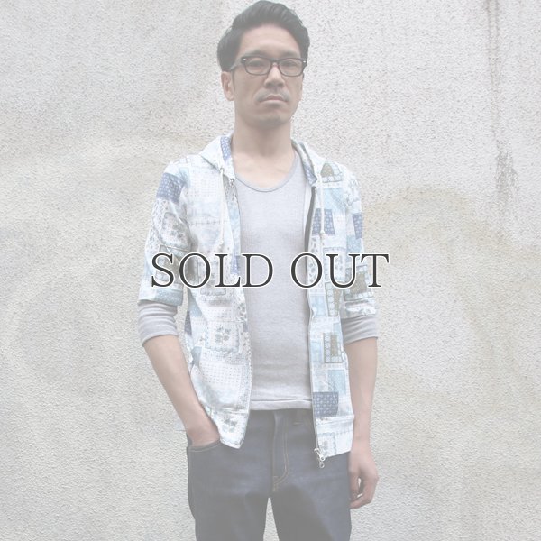 画像10: バンダナパッチワークプリント5分袖ダブルジップパーカー 【MADE IN JAPAN】 / Upscape Audience