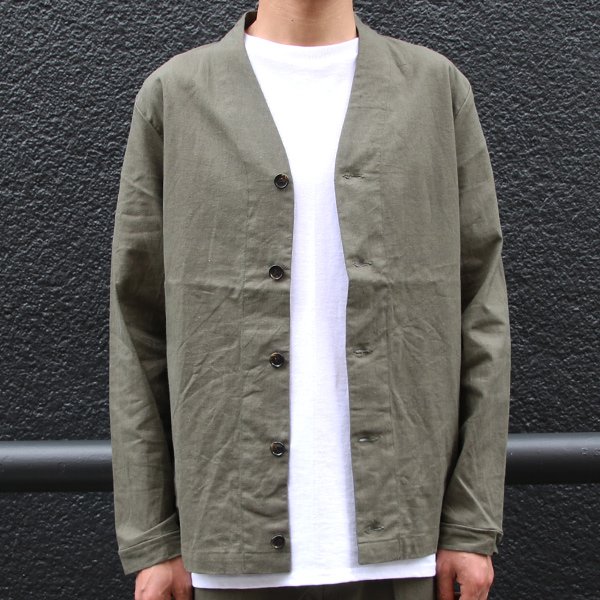 画像14: 綿麻ビンテージソフトキャンバス モックV/N カーデジャケット『日本製』/ Upscape Audience