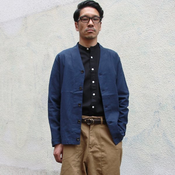 画像12: 綿麻ビンテージソフトキャンバス モックV/N カーデジャケット『日本製』/ Upscape Audience
