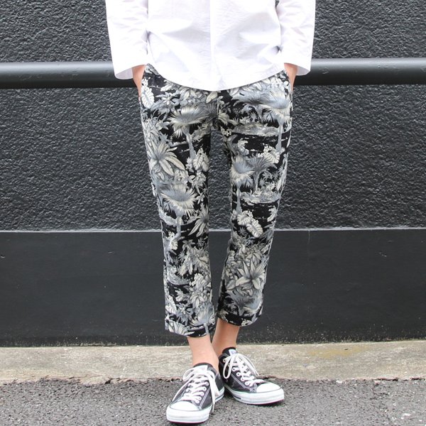 画像11: 【RE PRICE / 価格改定】綿麻キャンバスジャングルアロハプリント9分丈スラックス【MADE IN JAPAN】『日本製』/ Upscape Audience