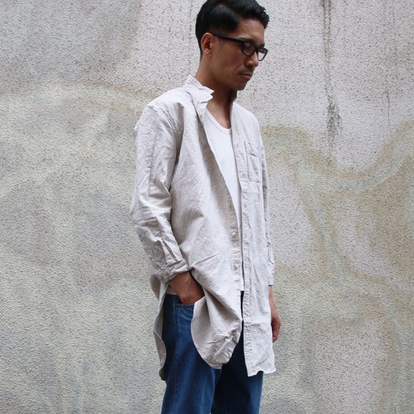画像9: French Linen（フレンチリネン）綿麻交織ダンガリー ローマシャツコート【MADE IN JAPAN】『日本製』/ Upscape Audience