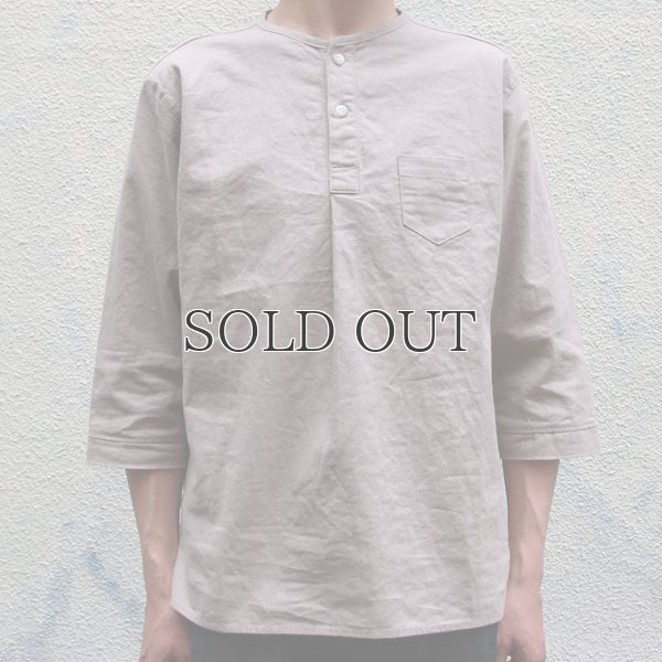 画像5: ソフトリネンコットンキャンバス C/N ヘンリー7/Sシャツ【MADE IN JAPAN】『日本製』/ Upscape Audience