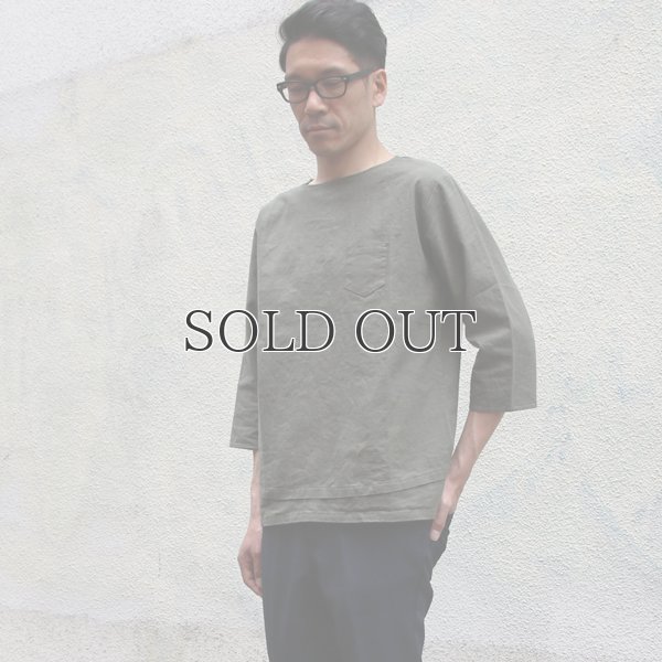 画像7: ソフトリネンコットンキャンバス 胸ポケ付 Wヘム 7/Sシャツ【MADE IN JAPAN】『日本製』/ Upscape Audience