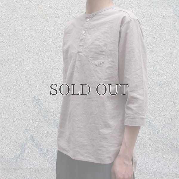 画像6: ソフトリネンコットンキャンバス C/N ヘンリー7/Sシャツ【MADE IN JAPAN】『日本製』/ Upscape Audience